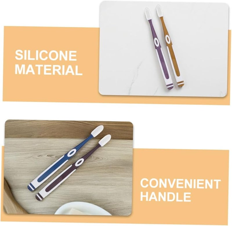 8 Pcs Soft Bristle Toothbrushes With Silicone Heads For Adults Sensitive Mouth Travel Portable - Image 4