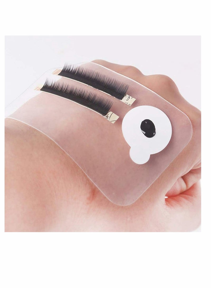 SYOSI Eyelash Extension Pad, 4 Pcs Eyelash Extension Holder Pallet False Eyelash Holder Silicone Pads Grafting Gasket Pallet (2 Clear, 2 Pink)  - Image 5