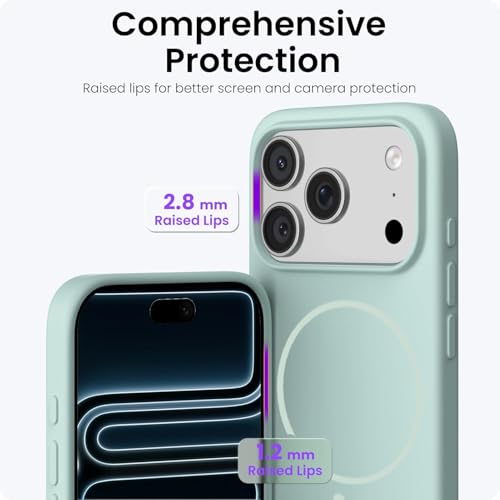 mobistyle Magnetic Silicone Back Cover for iPhone 17 Pro Max 6.9-Inch, Compatible with Mag-Safe, Silky Soft Touch, Shock Absorbing Phone Cover Case with Camera Lens Protection (Aqua) - Image 2