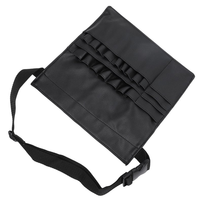 Makeup Brush Belt Professional Small Portable Foldable Cosmetic Pouch Tool Storage Bag PU Leather with Artist Strap - Image 1