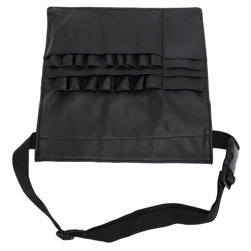 Makeup Brush Belt Professional Small Portable Foldable Cosmetic Pouch Tool Storage Bag PU Leather with Artist Strap - Image 4