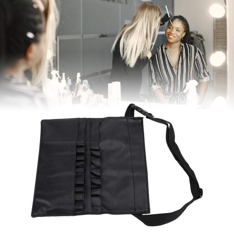 Makeup Brush Belt Professional Small Portable Foldable Cosmetic Pouch Tool Storage Bag PU Leather with Artist Strap - Image 3