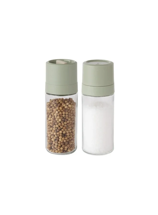 Berghoff 2-Piece Leo Balance Glass Grinder and Shaker Set Green and Clear 160 ml 3950403