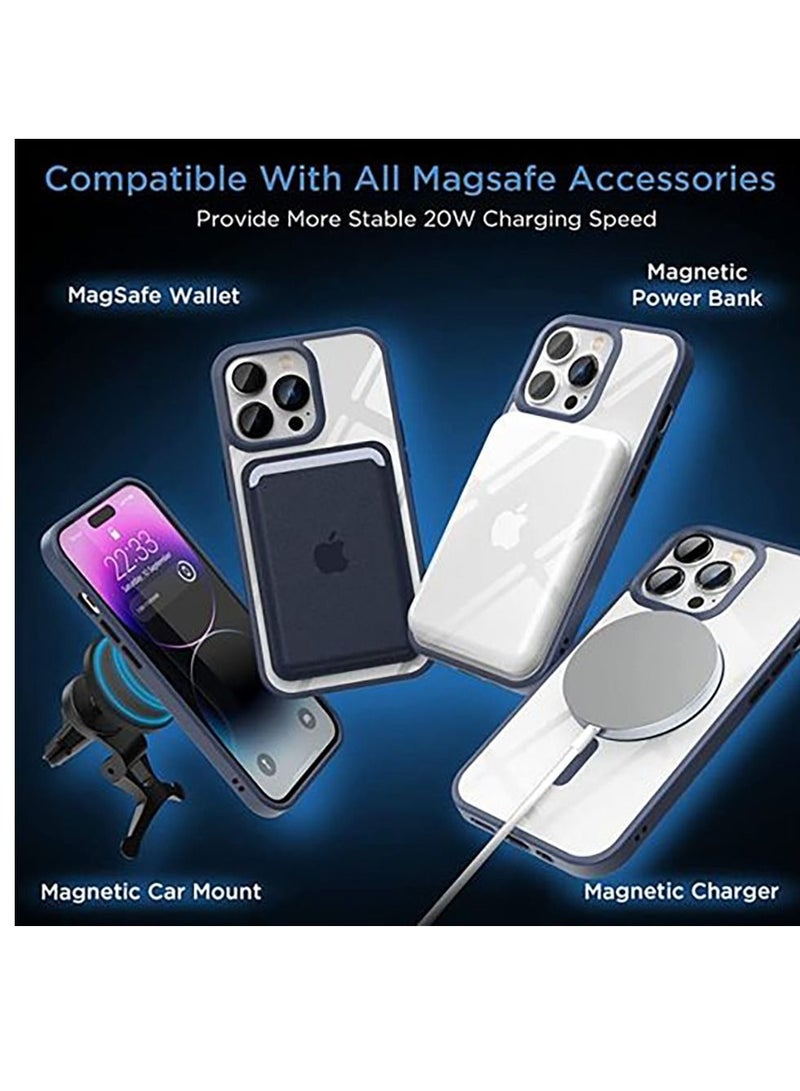 IPhone 14 Pro (6.1 Inch) MagSafe Case With Colored Sides - Clear / Blue