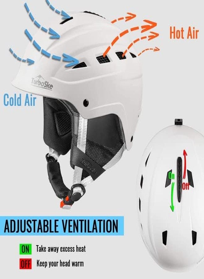 TurboSke Ski Helmet, Snowboard Helmet, Snow Sports Helmet, Audio Compatible for Men Women and Youth L (23.25"-24" / 59-61cm) white - Image 4