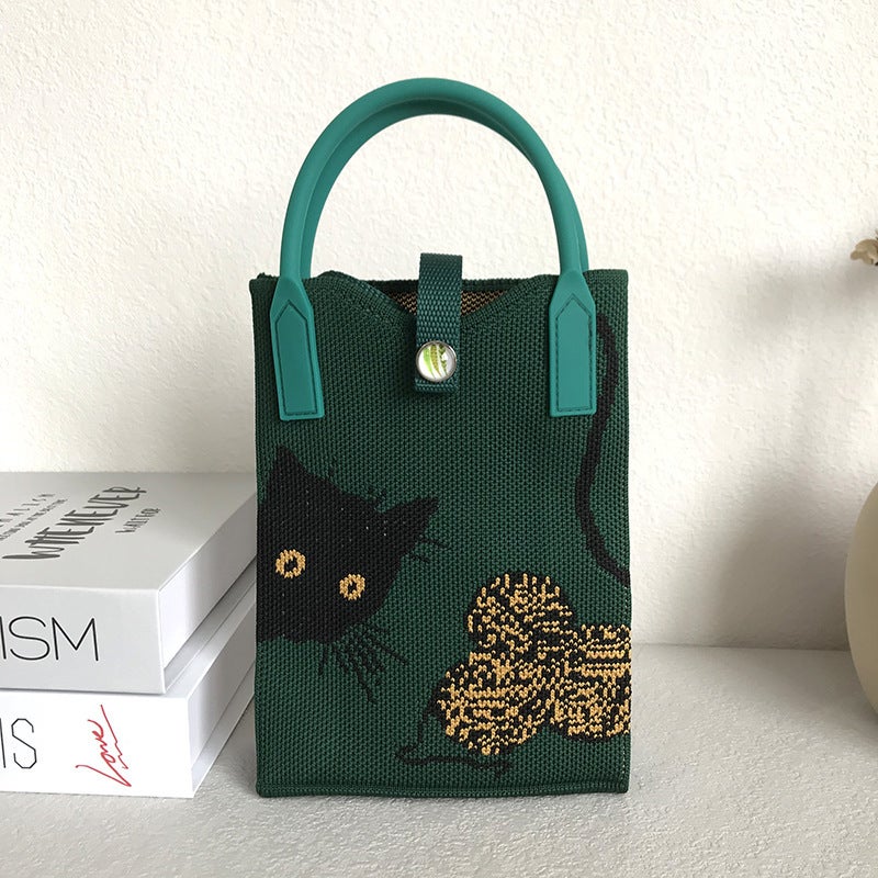 Spring And Korean Style Niche Design Cute Mini Mobile Phone Bag Knitted Unit Price Crossbody Bag Portable Hand Bag - Image 1