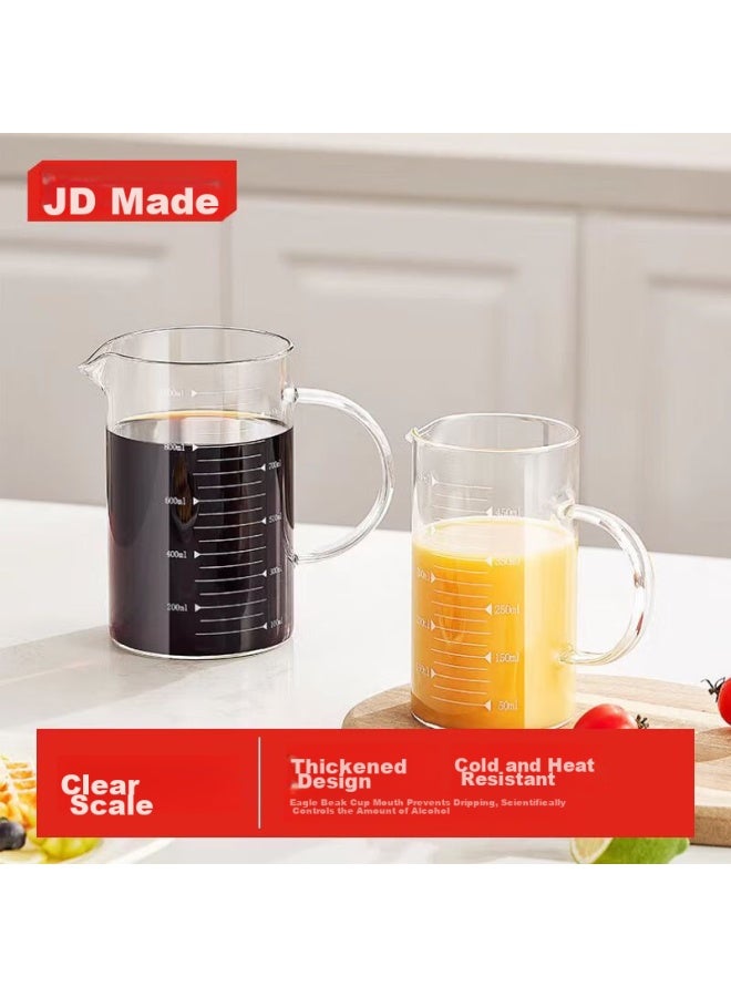 JD.com Jd Jingzao High Borosilicate Multifunctional Measuring Cup, Glass Water Cup, Graduated Cup, Heat-Resistant Cup, Baking Tool, Milk Cup, 1000Ml - Image 1