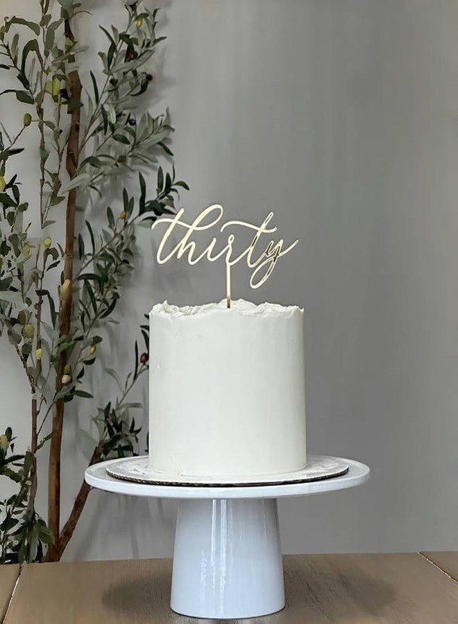 ريماكس ثلاثون قطعة تزيين كعكة، لافتة ذهبية من الأكريليك لتزيين كعكة عيد الميلاد الثلاثين، لوازم تزيين حفلات الذكرى السنوية الثلاثين، تصميم خطي عصري (30) - Image 3