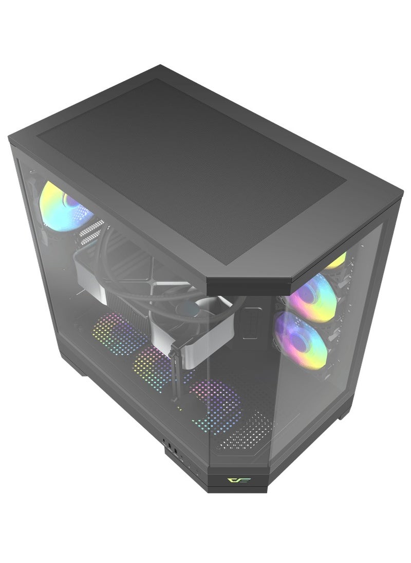 DQX90 LUXURY ATX PC Case 4X RGB Fans Type-C