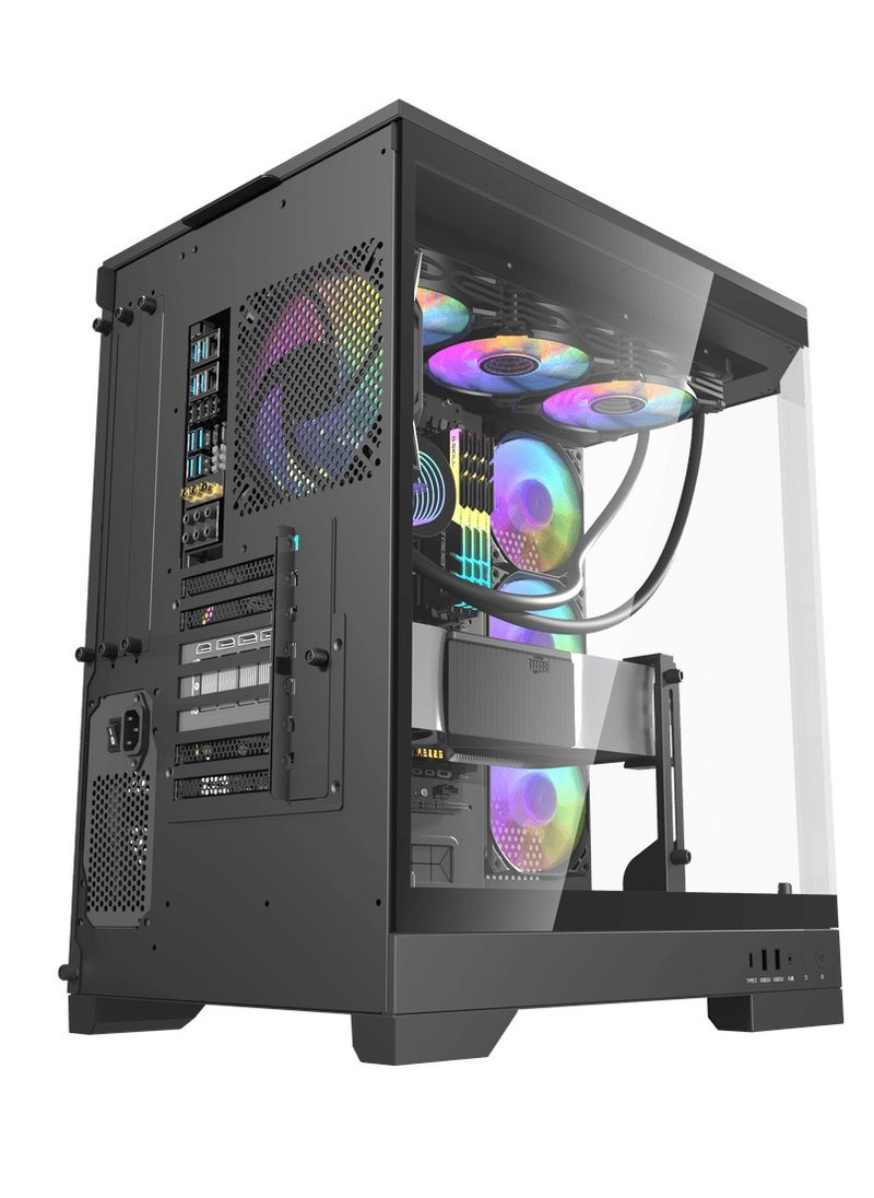 DQX90 LUXURY ATX PC Case 4X RGB Fans Type-C
