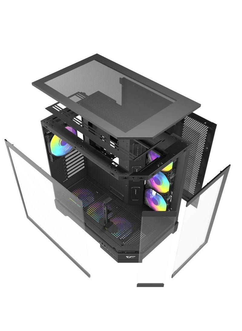 DQX90 LUXURY ATX PC Case 4X RGB Fans Type-C