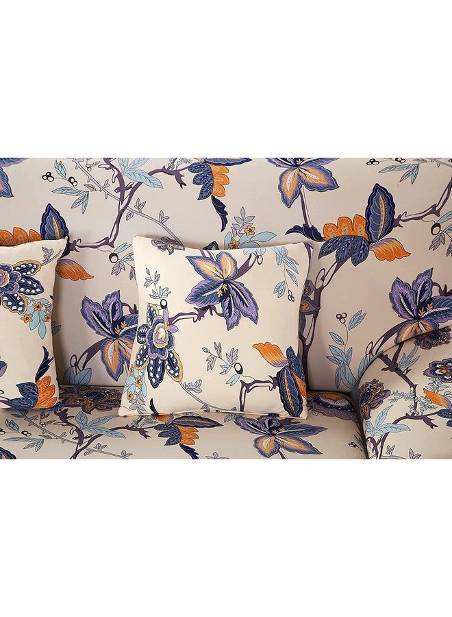 House of Quirk Universal Triple Seater Sofa Cover Big Elasticity Cover for Couch Flexible Stretch Sofa Slipcover (Beige/Blue Butterfly, 185-230cm) - Image 3