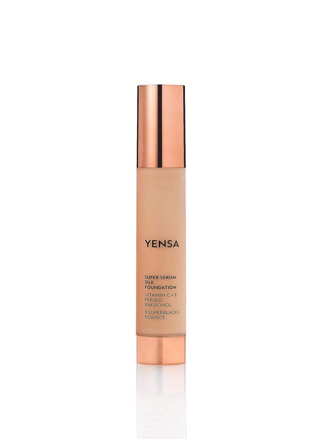 YENSA Serum Foundation Makeup - Super Silk Full Coverage Foundation Enriched with Peptides, Vitamin C & Ferulic Acid to Help Reduce Fine Lines, Wrinkles & Dark Circles - Medium 3 (1 oz) - Image 1