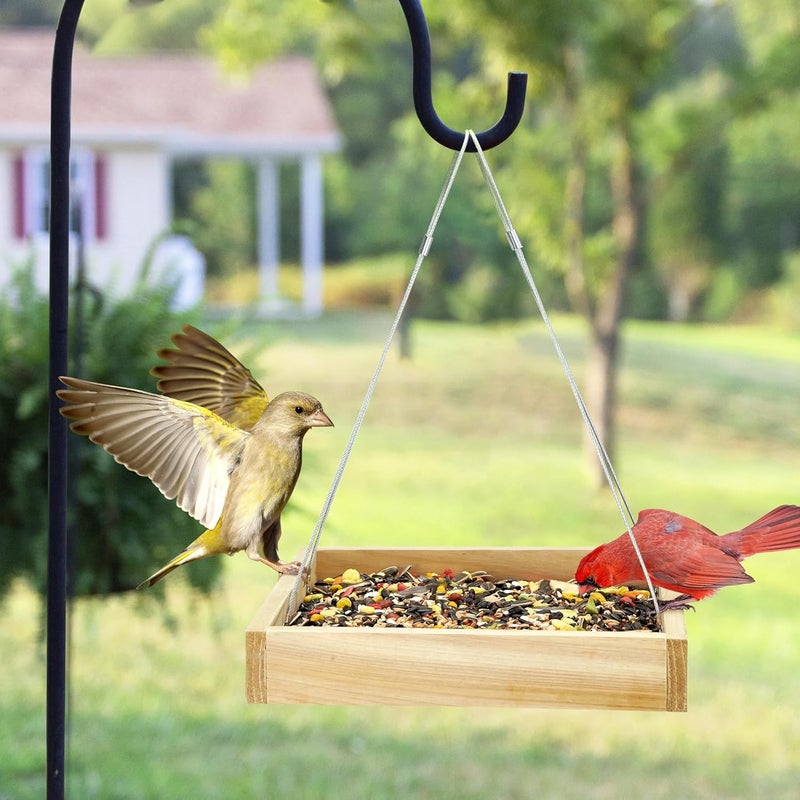 منصة TT Nature لتغذية الطيور للاستخدام الخارجي، أوعية تغذية طيور مصنوعة من خشب صديق للبيئة، متينة ومستقرة، مثالية لتعليق أوعية تغذية الطيور البرية في الحديقة. - Image 5