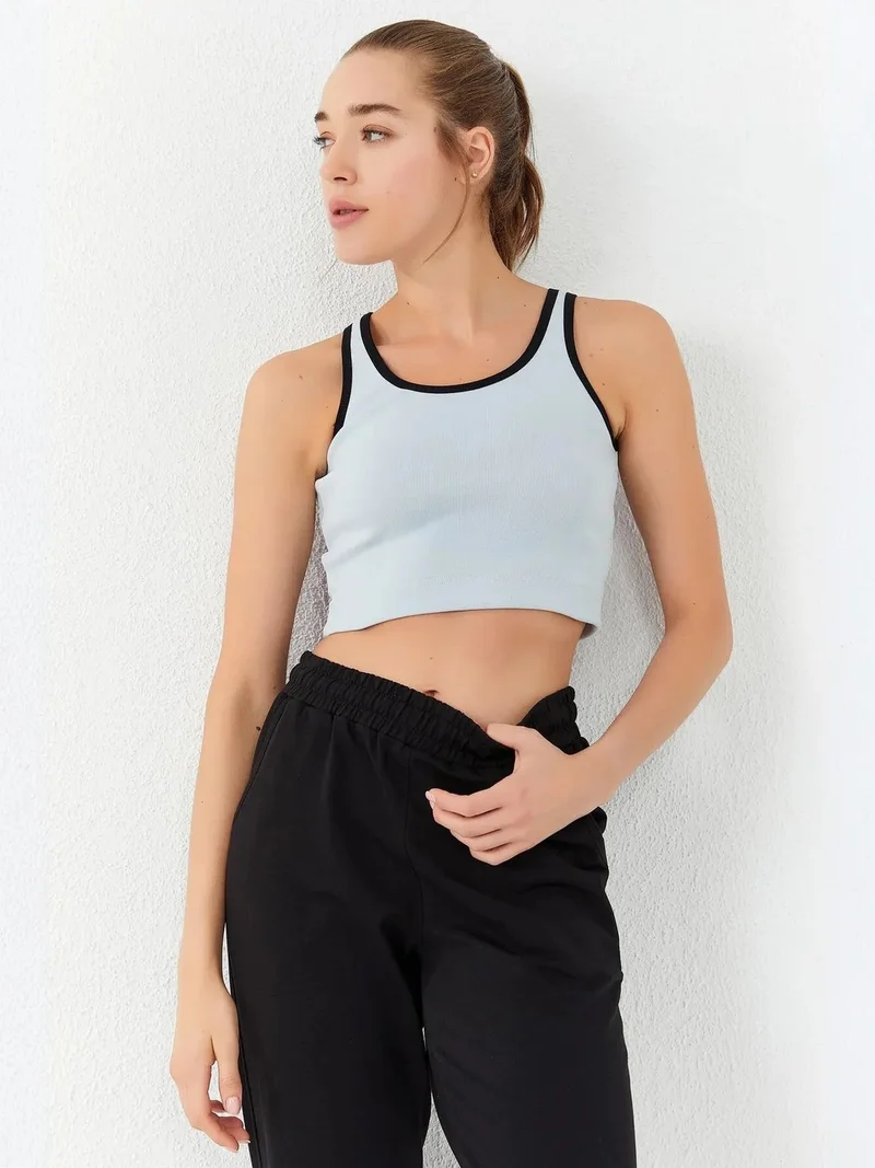 تومي لايف TOMMY Ribbed Sleeveless Crop Top