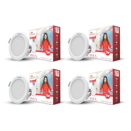 Murphy Trimless Round LED Panel Light – 5W Cool White | Glare-Free, Recessed Ceiling Downlight for Home & Commercial – Pack of 4 - Image 1