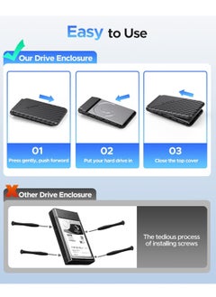 2.5 inch External Hard Drive Enclosure USB 3.0 to SATA III for 7mm and 9.5mm SATA HDD SSD Tool Free [UASP Supported] Black (25PW1-U3) - pzsku/ZFCAD5A2D532CE255883BZ/45/_/1730201598/471b6390-619e-4bf1-9609-ea6641777889