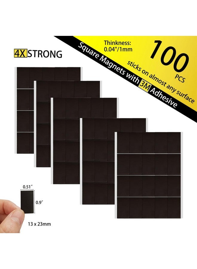 FCLUB Magnetic Squares 100 Pieces Self Adhesive Magnetic Tape With 3M Strong Adhesive Backing Peel & Stick Magnetic Sheets Perfect For Diy Art Projects Whiteboards & Fridge Organization  - Image 1