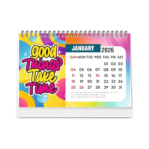 ESCAPER 2026 Motivational Desk Calendar (22 x 15 cm) – Positive Quotes Table Calendar, Inspirational Desktop Calendar, New Year Office & Home Calendar for Daily Motivation - Image 1