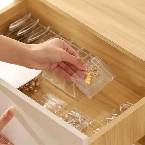 Aeojoor Small Plastic Bags, 100 Pcs Mini Baggies, Clear Plastic Jewelry Thick Self Sealing PVC Bags, Resealable Poly Baggies for Pill, Beads, Screws, Packaging (2.8x3.9"） - Image 4