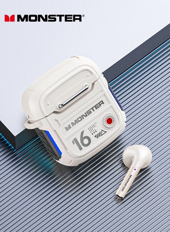 Monster Airmars XKT16 Wireless Headphones Bluetooth Earphones Low Latency Noise Reduction Headphones Large Battery Capacity for Sports Games Headset Lvory - Image 2