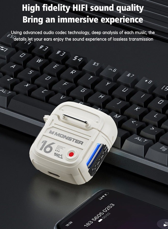 Monster Airmars XKT16 Wireless Headphones Bluetooth Earphones Low Latency Noise Reduction Headphones Large Battery Capacity for Sports Games Headset Lvory - Image 4