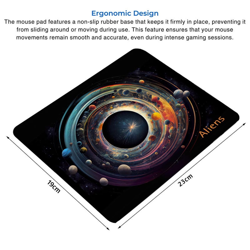 Aliens Mouse Pad for Computer, Laptop, Smooth Premium Cloth Surface, Non-Slip Rubber Base, Speed and Precision Operation Compatible with Laser and Optical Mouse, Gaming, Office, Home 230x190mm (SP-14) - Image 3