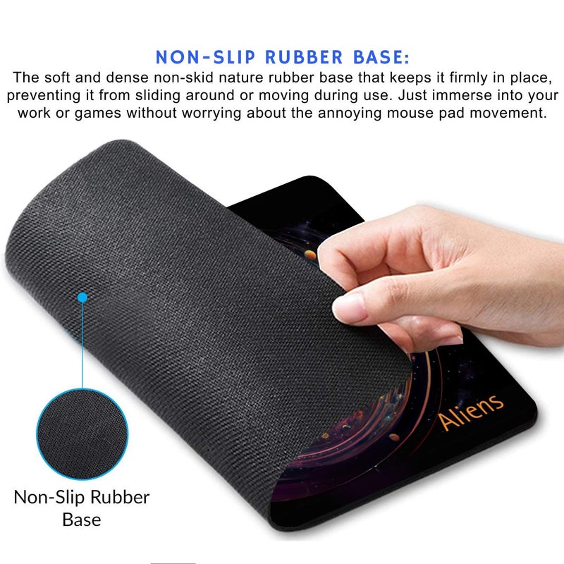 Aliens Mouse Pad for Computer, Laptop, Smooth Premium Cloth Surface, Non-Slip Rubber Base, Speed and Precision Operation Compatible with Laser and Optical Mouse, Gaming, Office, Home 230x190mm (SP-14) - Image 2