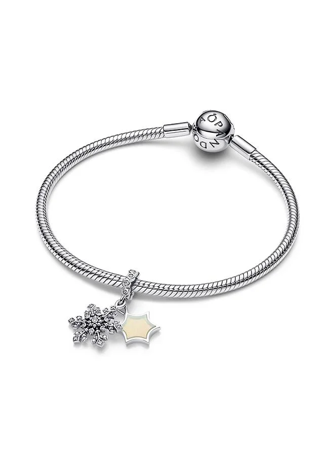 PANDORA  Opalescent Snowflake Double Dangle Charm for Women | Best Price UAE