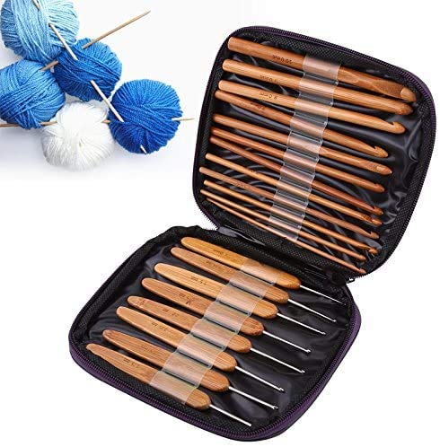 JERN 20 Pcs Bamboo Crochet Hooks Kit with Case - Image 2