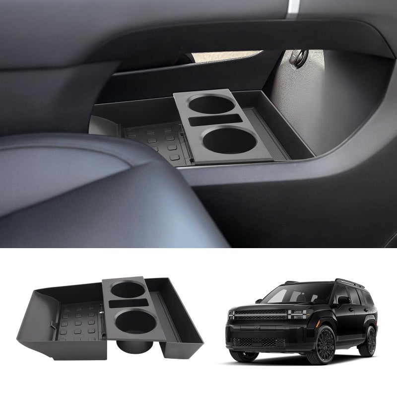 LUWU for 2024 2025 2026 Hyundai Santa Fe Center Console Organizer 2026 Santa Fe Accessories Santa Fe Cup Holder Insert Cup Holder Organizer Santa Fe Lower Console Organizer Storage Tray Drink Holders