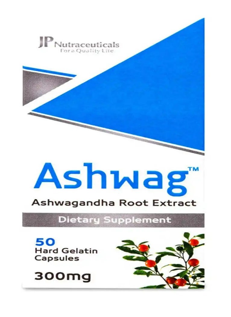 JP Nutraceuticals Ashwag Ashwagandha 300 Mg 50 Capsules  - Image 1