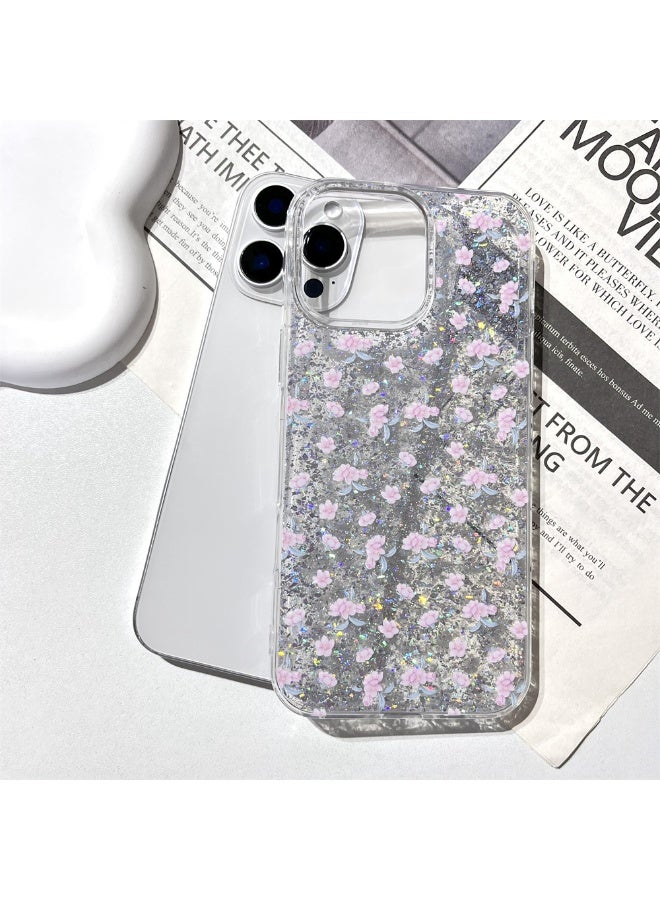 NIBEMINENT Gentle Shattering Flowers Protective TPU Case Cover For iPhone 16 Clear - Image 2
