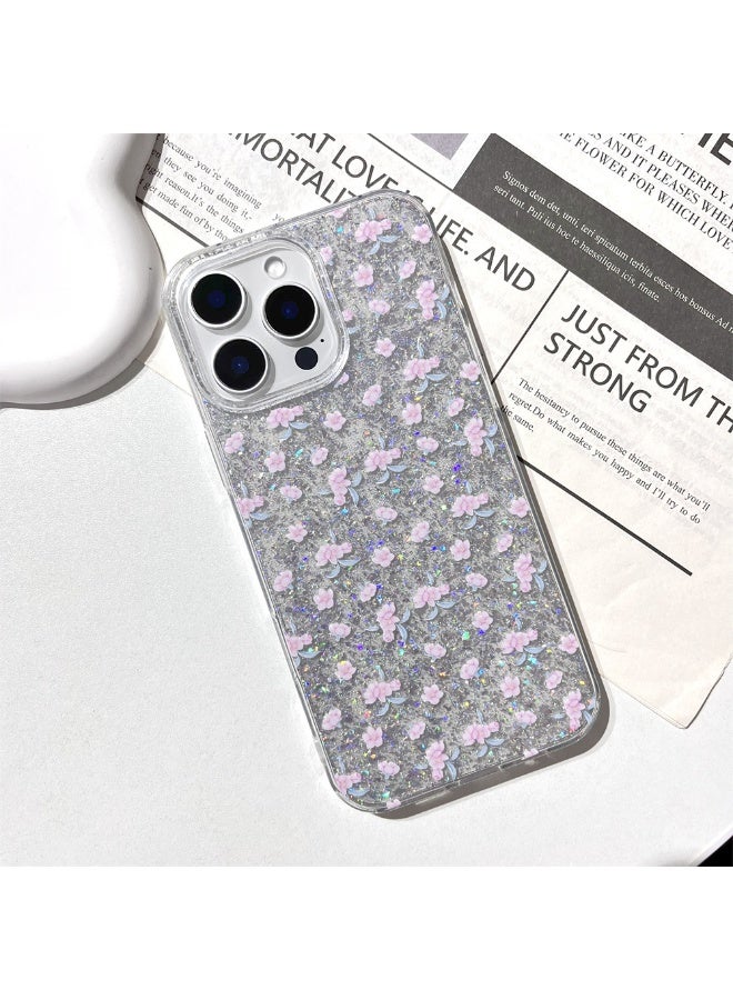 NIBEMINENT Gentle Shattering Flowers Protective TPU Case Cover For iPhone 16 Clear - Image 1