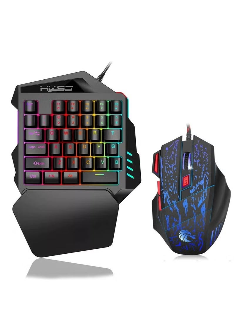 HXSJ One-Handed Gaming Keyboard And Mouse Set  - Image 1