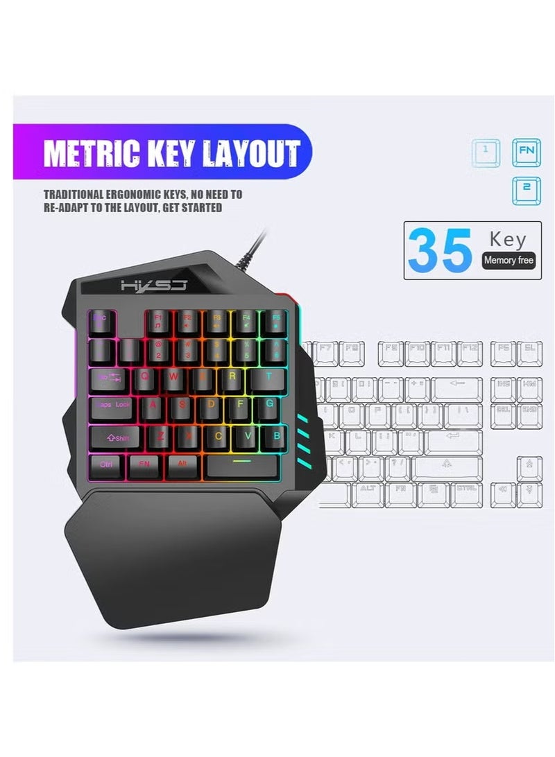 HXSJ One-Handed Gaming Keyboard And Mouse Set  - Image 5