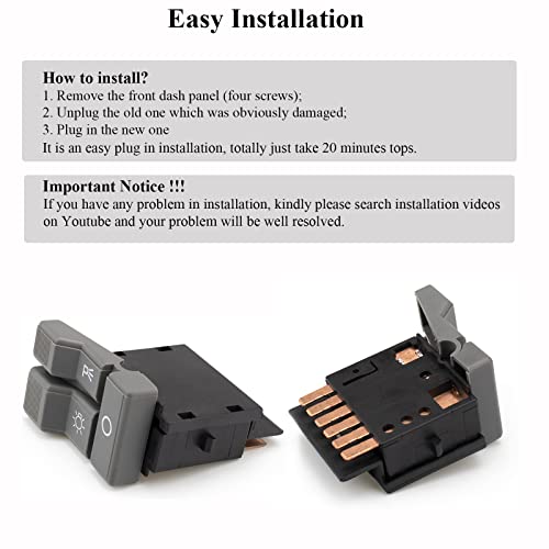 HOPUT D1561D 15693548 19245374 DS647 Headlamp Switch, Solving Car Lights Stop Working or Become Dimmer, Pack of 1 - Image 3