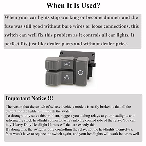 HOPUT D1561D 15693548 19245374 DS647 Headlamp Switch, Solving Car Lights Stop Working or Become Dimmer, Pack of 1 - Image 4