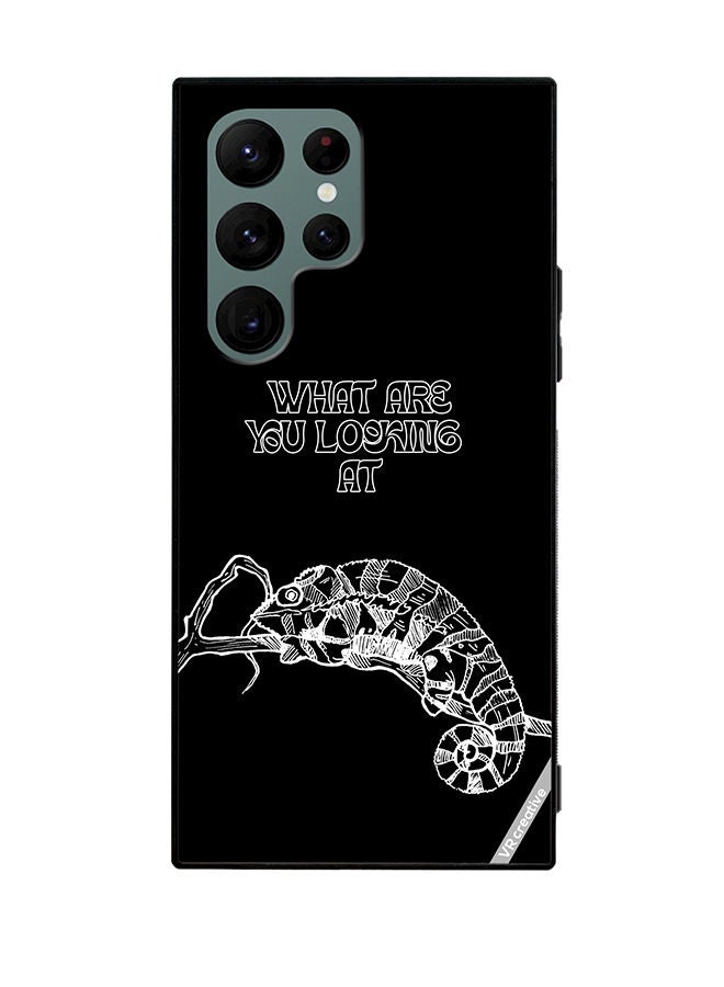 VR CREATIVE Protective Case Cover For Samsung Galaxy S22 Ultra 5G Sleeping Chameleon Design Multicolour - Image 1