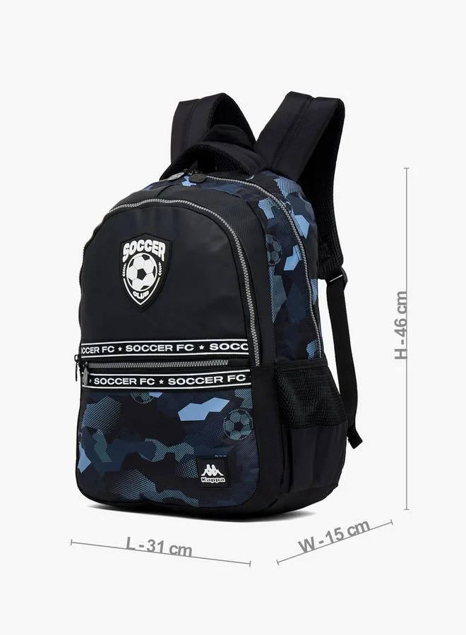 Kappa BLACK Printed School Backpack For Kids 13+ Years With Cushioned Straps for Men | Best Price UAE