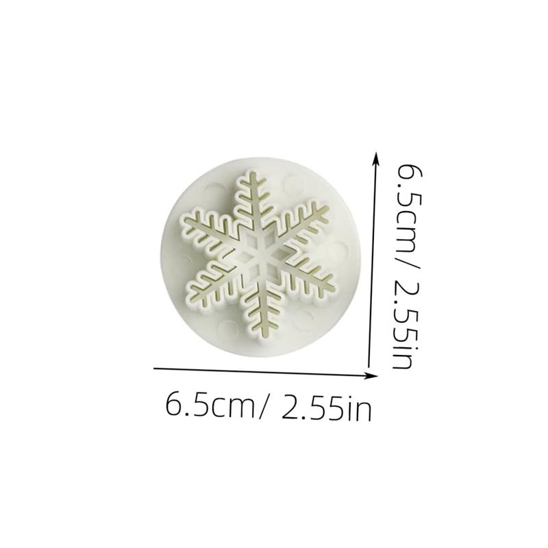 Christmas Snowflake Cookie Cutters Set 6pcs Silicone Embossing Molds Baking Tools - Image 3