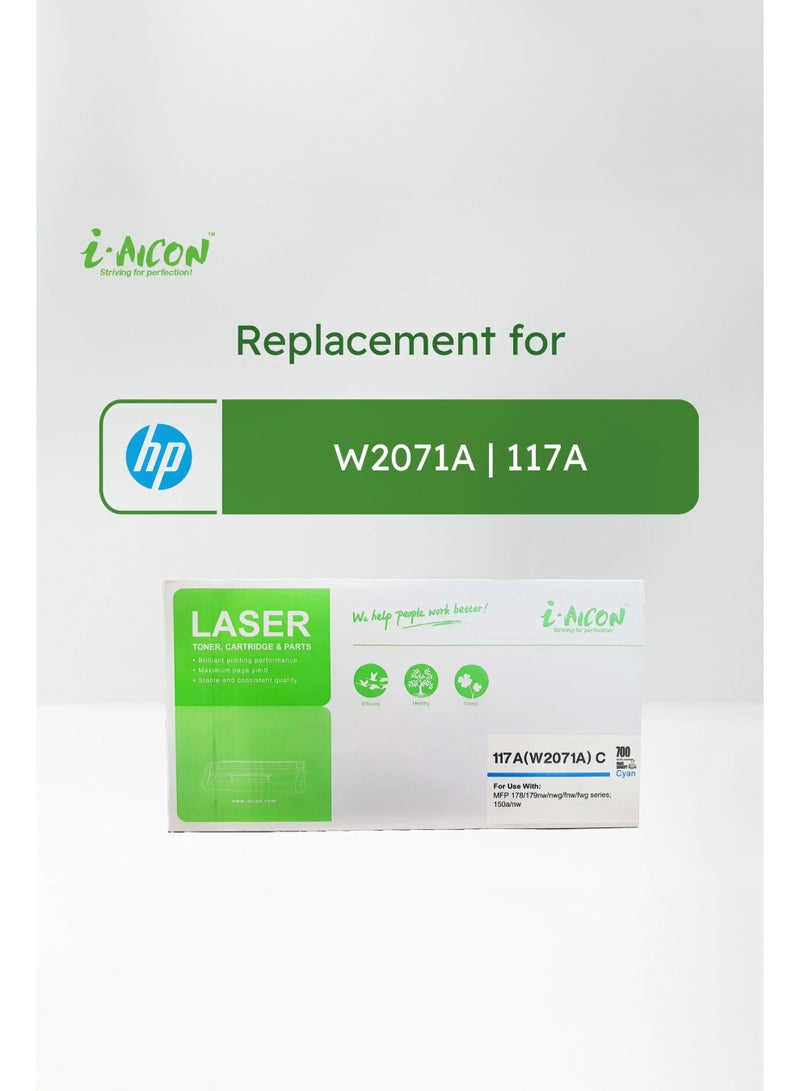 i-AICON ​​​​i-Aicon Compatible Laser Toner Cyan (HP W2071A | 117A) - Image 2