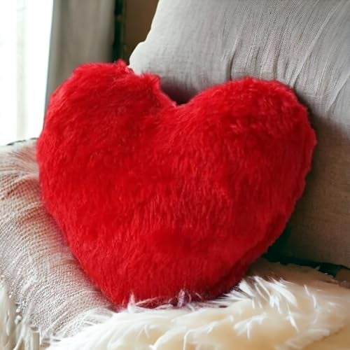ascension Heart Shape Cushion Pillow Valentine Gift for Girlfriend Boyfriend Couples Husband and Wife Valentine's Day Love Pillow Valentine Week Gift Item (12"X12") - Image 1