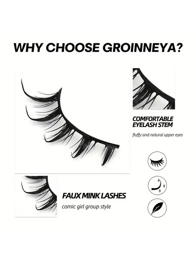 Anime Faux Mink Natural Look Lashes 7 Pairs Extension Makeup Tools SY06 - Image 5