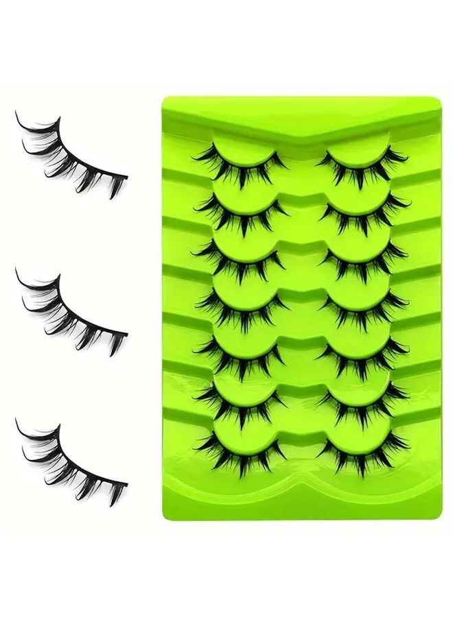Anime Faux Mink Natural Look Lashes 7 Pairs Extension Makeup Tools SY06 - Image 3