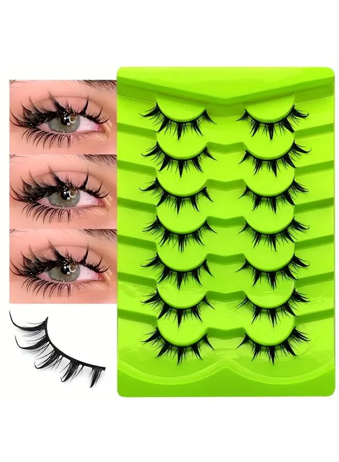 Anime Faux Mink Natural Look Lashes 7 Pairs Extension Makeup Tools SY06 - Image 2