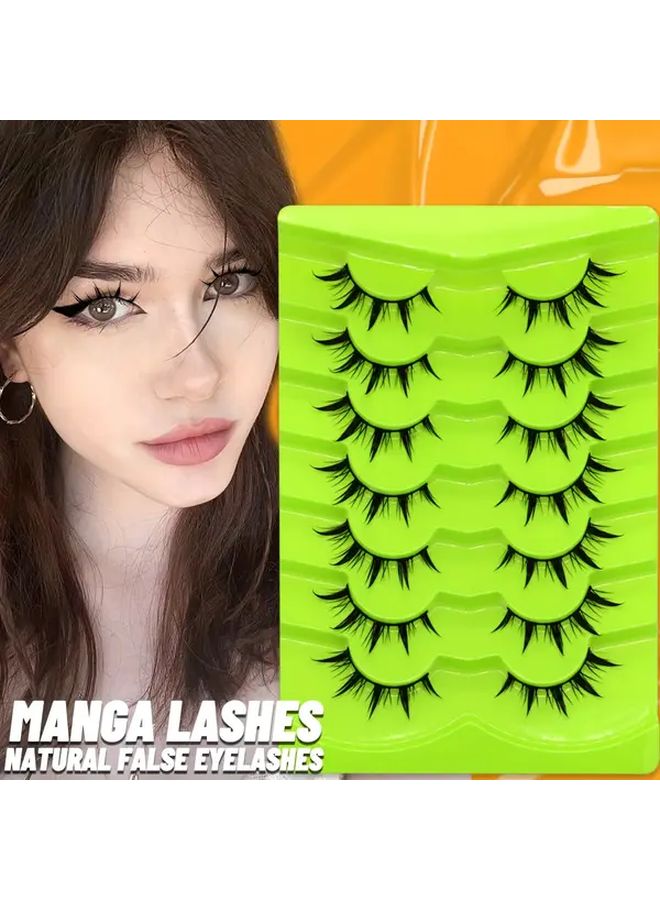 Anime Faux Mink Natural Look Lashes 7 Pairs Extension Makeup Tools SY06 - Image 1