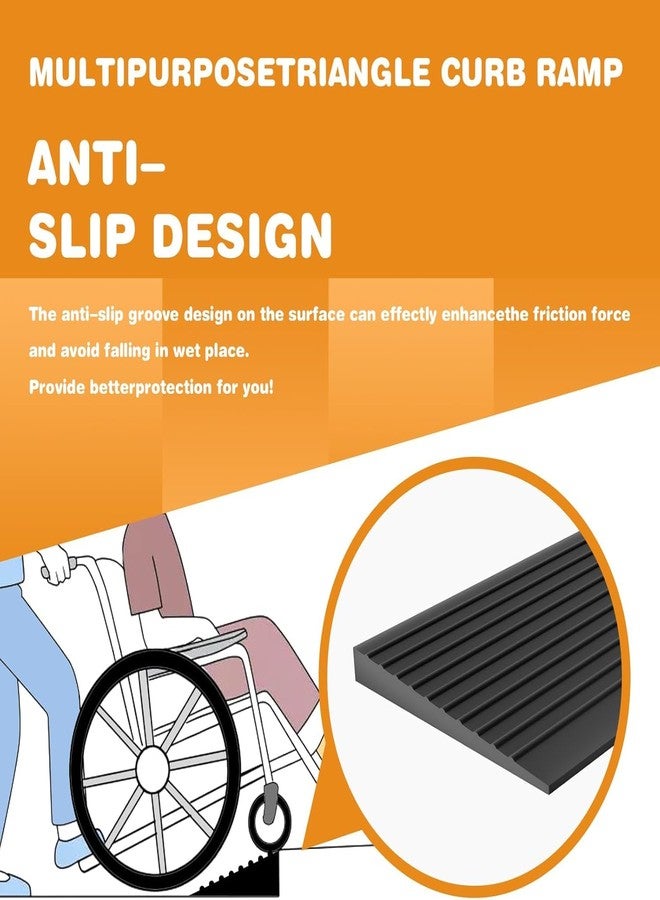 Delzon 1 Meter Self Adhesive Non-Slip Wheelchair Ramp, Portable Mobility Scooter Ramps for Doorways, Steps, Stairs Tape for Doorways, Driveways - (1CM Hight) - Image 3