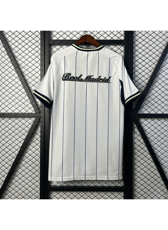 Real Madrid baseball uniform embroidered football uniform sports and leisure cardigan new polyester short-sleeved - Image 2