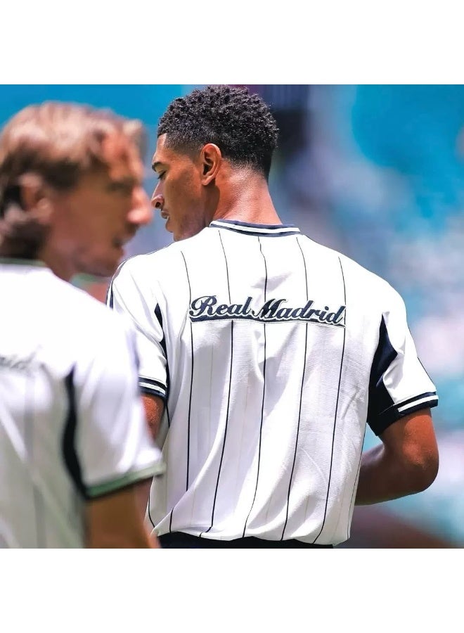 Real Madrid baseball uniform embroidered football uniform sports and leisure cardigan new polyester short-sleeved - Image 3